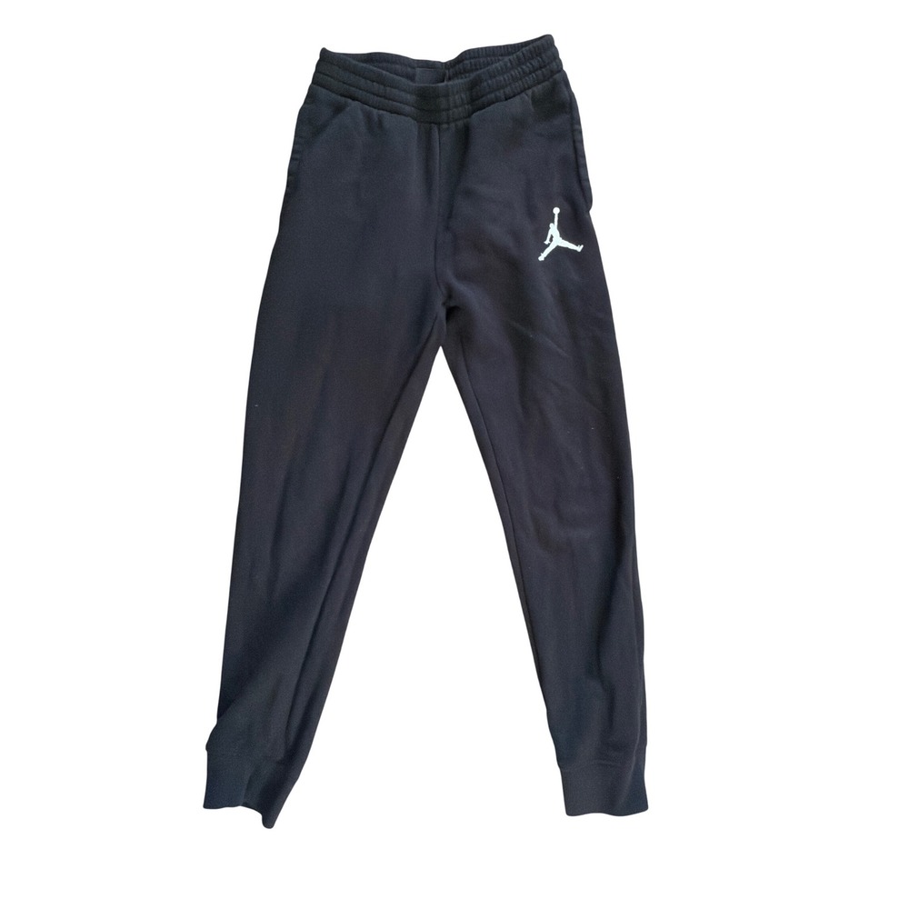 Jordan Kids Joggers Black Jumpman Logo Sweatpants Size M 10-12 Yrs